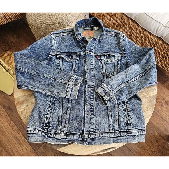 Levi's Acid Wash Type 3 Denim Jean Jacket Adult Medium Blue Trucker Retro 72334 - Picture 1 of 12